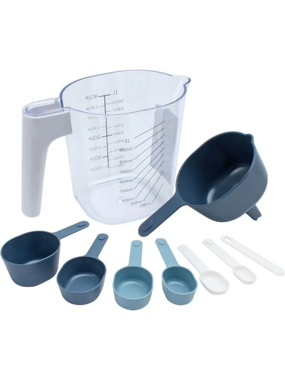 Colorful 9-Piece Measuring Cup Set - Stackable Liquid & Dry Measuring Tools with